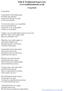 Folk & Traditional Song Lyrics - Young Redin