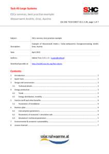 Task 45 Large Systems ESCo services, best practise example: Wasserwerk Andritz, Graz, Austria IEA-SHC TECH SHEET 45.C.2.2B, page 1 of 7  Subject: