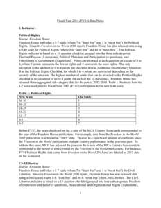 Economic policy / Heritage Foundation / Index of Economic Freedom / Economic freedom / Credit score / Politics / Millennium Challenge Corporation / Index numbers / Economics / Comparative economic systems