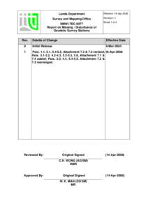 Missing / Disturbed Geodetic Survey Station Register