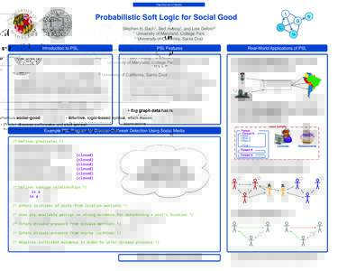 Probabilistic soft logic / Intelligence Advanced Research Projects Activity / Geotagging / Record linkage / PSL