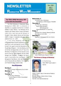 NEWSLETTER RADIOACTIVE WASTE MANAGEMENT NO.7 Issued by Japan Atomic