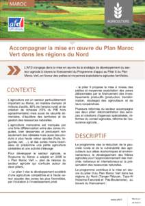 MAROC  AGRICULTURE Accompagner la mise en œuvre du Plan Maroc Vert dans les régions du Nord