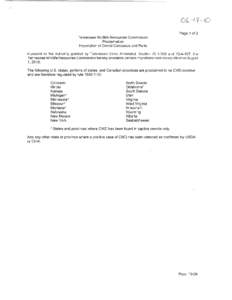O(y -{f-fD   Page 1 of 2 Tennessee Wildlife Resources Commission Proclamation Importation of Cervid Carcasses and Parts