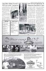 The Mono County Press • 2008 Edition • Page 21  Log Cabin Mine Found in