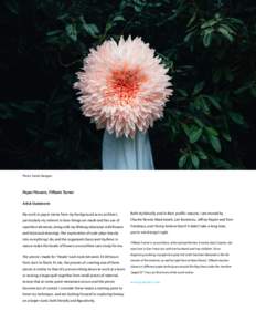 Photo: Sarah Deragon  Paper Flowers, Tiffanie Turner Artist Statement: My work in paper stems from my background as an architect,