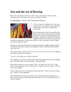 Zen and the Art of Rowing