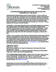 FOR IMMEDIATE RELEASE: May 13, 2014 Contact: Rachel Hopkin[removed]removed] nevadahumanities.org