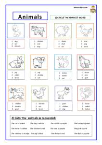 Maestralidia.com  Animals 1) CIRCLE THE CORRECT WORD