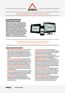 AVOKA TRANSACTWEB™ DATA SHEET THE CUSTOMER TRANSACTION EXPERIENCE GAME CHANGER Avoka TransactWeb™ is the Customer Transaction Experience Game Changer. It transforms Paper, PDF & Web Forms into mobile-optimized, easy/