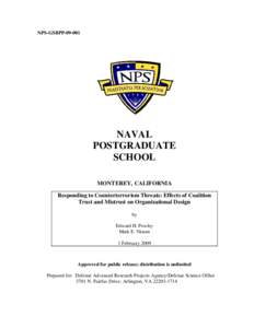 NPS-GSBPP[removed]NAVAL POSTGRADUATE SCHOOL MONTEREY, CALIFORNIA