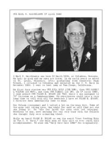 CS1 EARL W. MARCHBANKS 17 April[removed]I Earl W. Marchbanks was born 13 March 1934, at Columbus, Georgia. My hair is gray and my eyes are brown. In my early years we moved to St. Louis, Missouri. After graduating from Roo