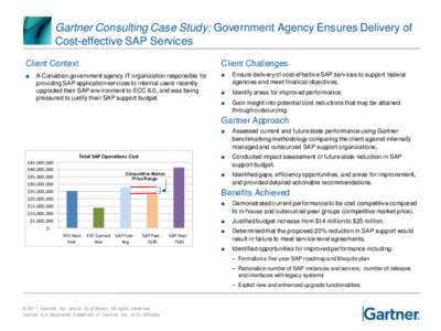 Gartner Consulting Case Study: Government Agency Ensures Delivery of Cost-effective SAP Services Client Context Client Challenges