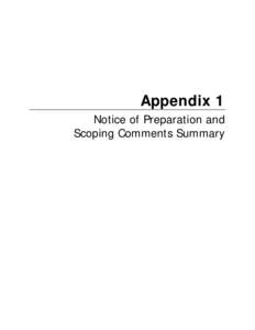 Appendix 1 Notice of Preparation and Scoping Comments Summary Sonoma-Marin Area Rail Transit APPENDIX 1. NOTICE OF PREPARATION AND SCOPING COMMENTS SUMMARY
