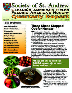 Society of St. Andrew  Gleaning America’s Fields Feeding America’s Hungry VOLUME