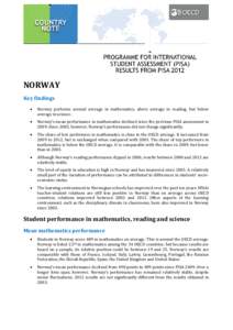 NORWAY Key findings • • •