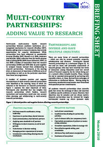 adding value to research North-south multi-country health research partnerships between academic institutions are a