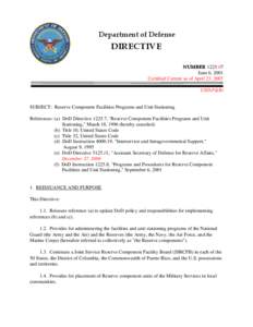 DoD Directive[removed], June 6, 2001; Certified Current as of April 23, 2007