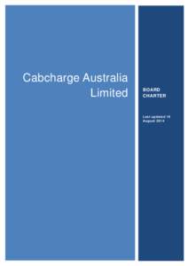 Cabcharge Australia Limited BOARD CHARTER