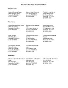 Tennessee / Ryman Hospitality Properties / Nashville /  Tennessee / Tennessee State Route 255 / Sheraton Nashville Downtown / Grand Ole Opry / Atrium / Nashville International Airport / Gaylord Hotels / PhreakNIC