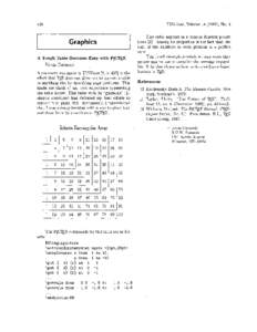 TUGboat, Volume[removed]), No. 4  Graphics A Tough Table Becomes Easy with Kevin Carmody A comment was made in TUGboat L2, p[removed]to the