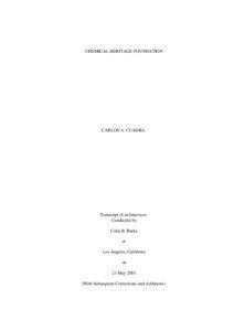 CHEMICAL HERITAGE FOUNDATION  CARLOS A. CUADRA