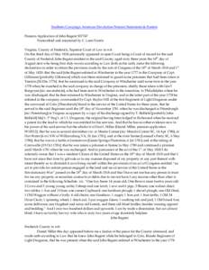 Southern Campaign American Revolution Pension Statements & Rosters Pension Application of John Bagent S37747 Transcribed and annotated by C. Leon Harris Virginia, County of Frederick, Superior Court of Law to wit: On thi