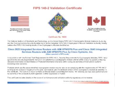 FIPS[removed]Validation Certificate No. 1033