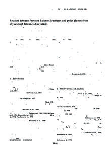 GEOPHYSICAL RESEARCH LETTERS, VOL. 29, NO. 10, [removed]2001GL013820, 2002  Relation between Pressure Balance Structures and polar plumes from Ulysses high latitude observations Yohei Yamauchi1 and Steven T. Suess NASA Ma