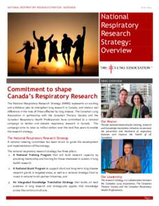 NATIONAL RESPIRATORY RESEARCH STRATEGY: OVERVIEW  June 2013 National Respiratory