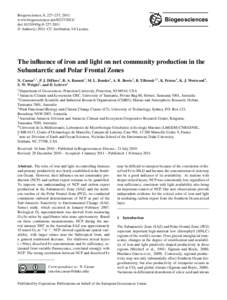 Water / Biological oceanography / Chemical oceanography / Planktology / Ecology / Iron fertilization / Subantarctic Mode Water / Iron Hypothesis / Primary production / Chemistry / Aquatic ecology / Matter