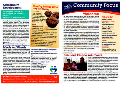 Community Development Easy Fruit Muffins  Do you offer cultural or