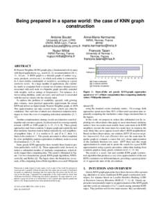 Being prepared in a sparse world: the case of KNN graph construction Antoine Boutet Anne-Marie Kermarrec