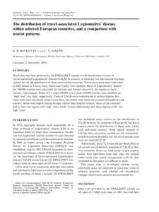 Epidemiol. Infect., Page 1 of 7. f 2005 Cambridge University Press doi:[removed]S0950268805005637 Printed in the United Kingdom The distribution of travel-associated Legionnaires’ disease within selected European countr