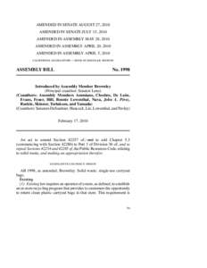 AMENDED IN SENATE AUGUST 27, 2010 AMENDED IN SENATE JULY 15, 2010 AMENDED IN ASSEMBLY MAY 28, 2010 AMENDED IN ASSEMBLY APRIL 20, 2010 AMENDED IN ASSEMBLY APRIL 5, 2010 california legislature—2009–10 regular session