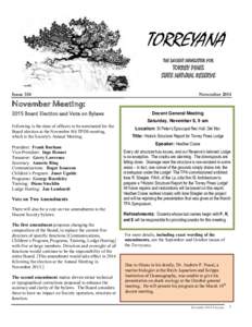 TORREYANA THE DOCENT NEWSLETTER FOR TORREY PINES STATE NATURAL RESERVE Issue 354