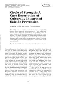 Archives of Suicide Research, 14:182–191, 2010 Copyright # International Academy for Suicide Research ISSN: [removed]print=[removed]online DOI: [removed][removed]  Circle of Strength: A