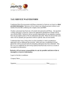 Microsoft Word - tax service waiver form[removed]doc