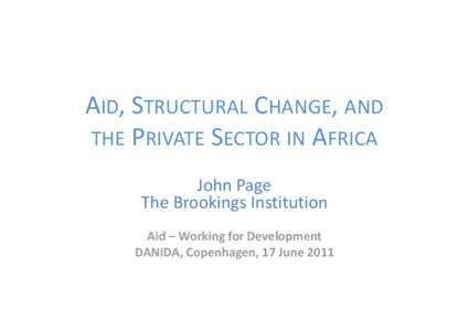 Aid, Structural Change, and the Private Sector in Africa