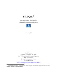 FREQID1 a graphical user interface for frequency domain identication September, 2000