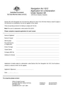 S8A Application for Declaration 2011