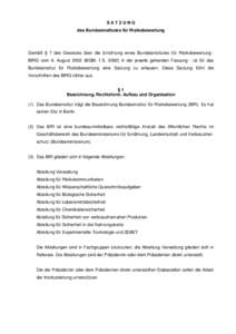 Satzung des Bundesinstituts für Risikobewertung - Stand vom 11. März 2010
