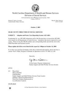 Easley / North Carolina / State governments of the United States / Mike Easley / Carmen Hooker Odom / North Carolina Department of Health and Human Services
