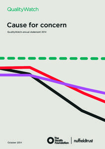 Cause for concern QualityWatch annual statement 2014 October 2014  About QualityWatch