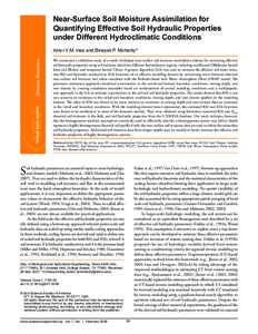 Near-Surface Soil Moisture Assimilation for Quantifying Effective Soil Hydraulic Properties under Different Hydroclimatic Conditions ORIGINAL RESEARCH  Amor V.M. Ines and Binayak P. Mohanty*