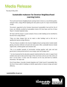 Sustainable makeover for Doveton media release