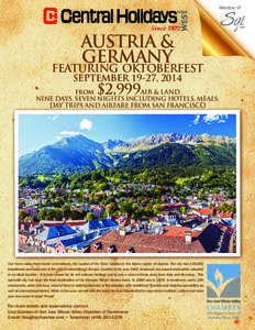 AUSTRIA & GERMANY FEATURING OKTOBERFEST SEPTEMBER 19-27, 2014