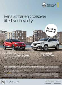 Bestil e prøvetun r Autoriseret Fiat, Renault og Dacia forhandler:	 Jeppe Skovgaard Vej 1, 6800 Varde