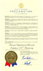 STATE  OF TENNESSEE PROClAMATION BY THE