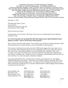 Straphangers Campaign / Tri-State Transportation Campaign / Gene Russianoff / Transportation in New York City / New York / Metropolitan Transportation Authority